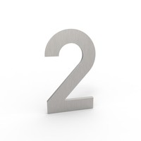 Albo huisnummer in aluminium - cijfer 2 inox look