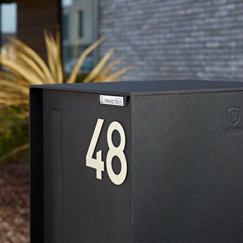 Albo brievenbussen Albo house number in aluminum - digit 4 inox look