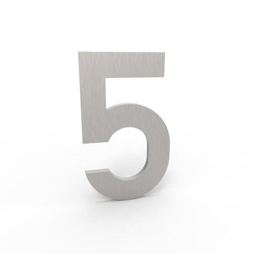 Albo brievenbussen Albo house number in aluminum - digit 5 inox look