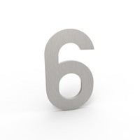 Albo huisnummer in aluminium - cijfer 6 inox look