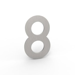 Albo brievenbussen Albo house number in aluminum - digit 8 inox look