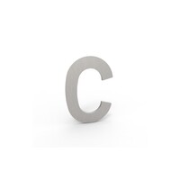 Albo small house number in aluminum - little letter C inox look