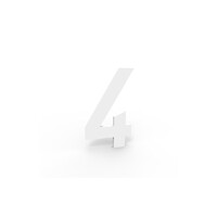 Albo klein huisnummer in aluminium - nummer 4 wit