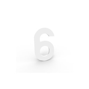 Albo brievenbussen Albo small house number in aluminum - number 6 white