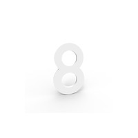 Numéro de maison petit Albo en aluminium - numéro 8 blanc