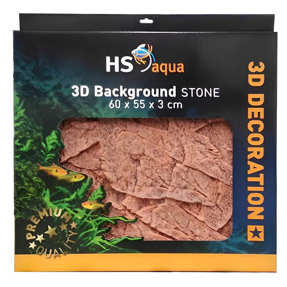 3D Background Stone Brown 60 x 55 x 3 Cm Aqua Natura