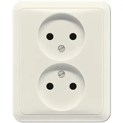 JUNG wandcontactdoos vlak zonder randaarde CD500 creme (5010 U)