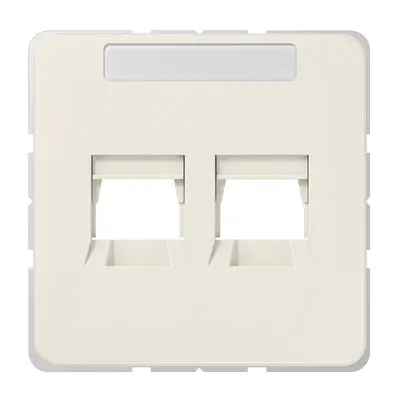JUNG afdekking klikbevestiging met draagring 2-voudig modulair jack CD500 creme (569-2 WE)