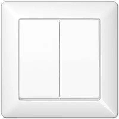 JUNG 2-voudige schakelwip met afdekraam AS500 alpine wit (AS 590-5 WW)