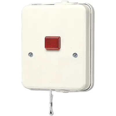 JUNG badkamer trekschakelaar 2-polig met controlelamp AP600 creme (102 KOZ W)