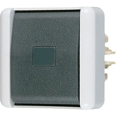 JUNG drukcontact 1-voudig 1 maakcontact zonder onderbak opbouw IP44 WG800 (831 E)