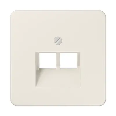 JUNG centraalplaat 2-voudig tbv RJ45 wandcontactdoos CD500 creme (569-2 UA)