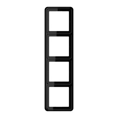 JUNG afdekraam 4-voudig CD500 zwart glans (CD 584 SW)