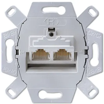 JUNG RJ45 data wandcontactdoos CAT6A 2-voudig (UAE 8-8 UPOK6)