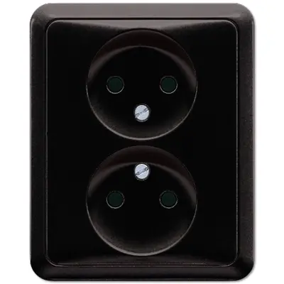 JUNG wandcontactdoos vlak zonder randaarde CD500 zwart glans (CD 5010 SW)