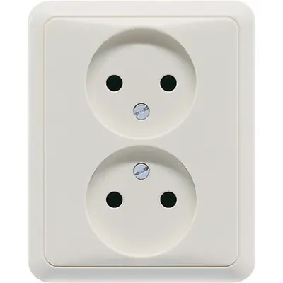 JUNG wandcontactdoos vlak zonder randaarde CD500 lichtgrijs (CD 5010 LG)