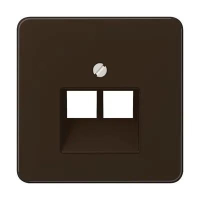 JUNG centraalplaat 2-voudig tbv RJ45 wandcontactdoos CD500 bruin (CD 569-2 UA BR)
