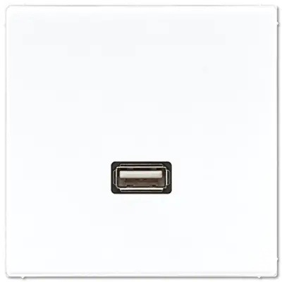 JUNG centraalplaat met draagring en USB-A naar USB-A koppeling LS990 alpine wit (MA LS 1122 WW)