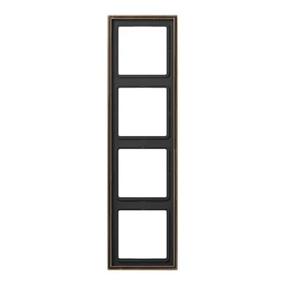 JUNG afdekraam 4-voudig LS990 messing antiek (ME 2984 AT)