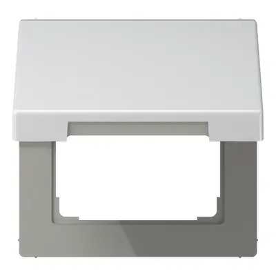 JUNG klapdeksel voor wandcontactdoos en centraaldelen van 50 x 50 mm LS990 aluminium (AL 2990 KL)