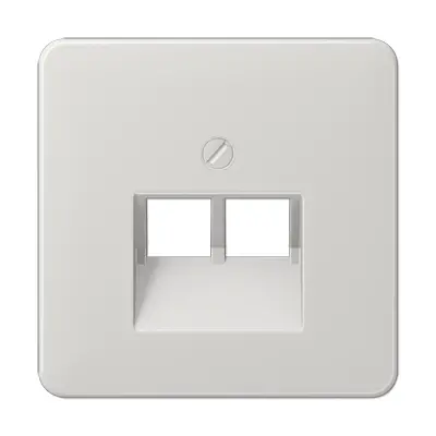 JUNG centraalplaat 2-voudig tbv RJ45 wandcontactdoos CD500 lichtgrijs (CD 569-2 UA LG)