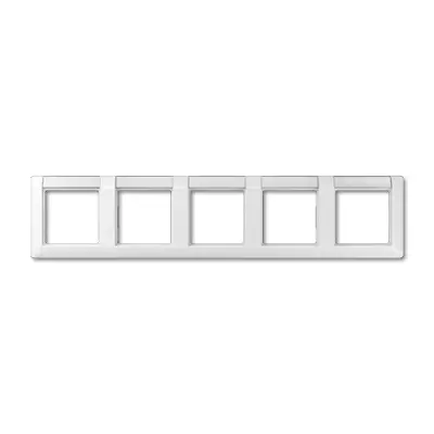 JUNG afdekraam 5-voudig horizontaal met tekstvenster AS500 alpine wit (AS 5850 NA WW)