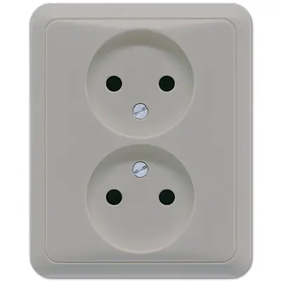 JUNG wandcontactdoos vlak zonder randaarde CD500 grijs (CD 5010 GR)