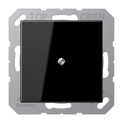 JUNG centraalplaat met snoerinvoer en draagring A-range zwart glans (A 590 A SW)