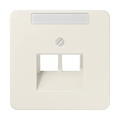 JUNG centraalplaat 2-voudig met tekstvenster tbv RJ45 wandcontactdoos CD500 creme (569-2 NAUA)