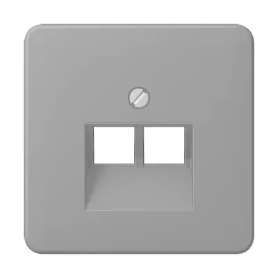 JUNG centraalplaat 2-voudig tbv RJ45 wandcontactdoos CD500 grijs (CD 569-2 UA GR)