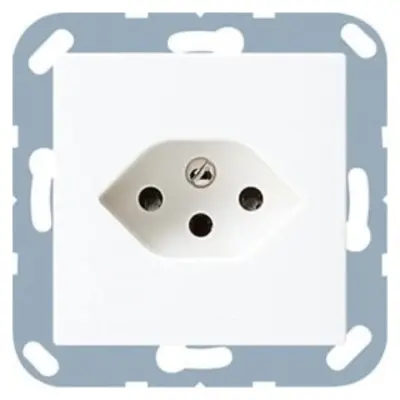 JUNG wandcontactdoos Zwitsers systeem type 13 A-range alpine wit (A 1520-13 BF SEV WW)