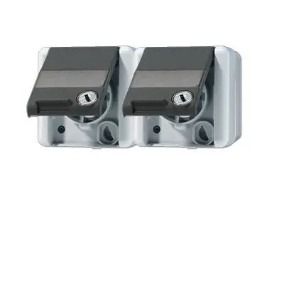 JUNG wandcontactdoos 2-voudig opbouw IP44 horizontaal met slot WG800 (8220 NAWSL)