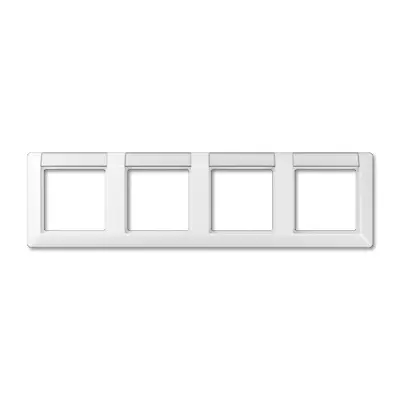 JUNG afdekraam 4-voudig horizontaal met tekstvenster AS500 alpine wit (AS 5840 NA WW)