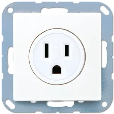 JUNG wandcontactdoos US NEMA systeem 15A met schroefklemmen A-range alpine wit (A 521-15 WW)