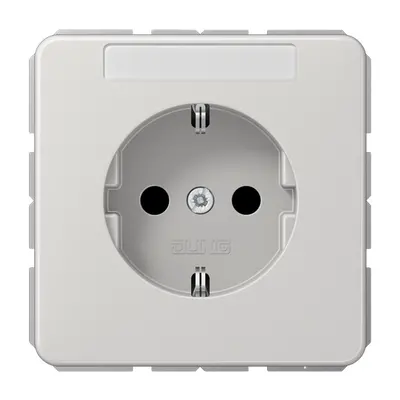 JUNG wandcontactdoos randaarde Safety+ met tekstvenster CD500 lichtgrijs (CD 1520 NKINA LG)
