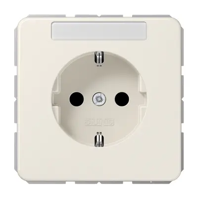 JUNG wandcontactdoos randaarde Safety+ met tekstvenster CD500 creme (CD 1520 NKINA)