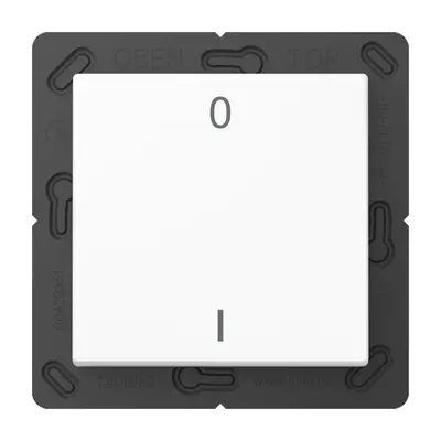 JUNG EnOcean draadloze wandzender 2-kanaals met symbolen 0-1 A-range alpine wit (ENO A 590-01 WW)