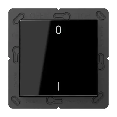 JUNG EnOcean draadloze wandzender 2-kanaals met symbolen 0-1 A-range zwart glans (ENO A 590-01 SW)