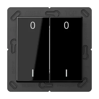 JUNG EnOcean radiografische wandzender 4-kanaals met symbolen 0-1 A-range zwart glans (ENO A 595-01 SW)