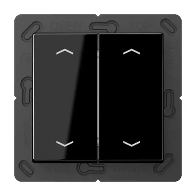 JUNG EnOcean draadloze wandzender 4-kanaals met pijlsymbolen A-range zwart glans (ENO A 595 MP SW)