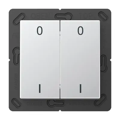 JUNG EnOcean radiografische wandzender 4-kanaals met symbolen 0-1 A-range aluminium (ENO A 595-01 AL)