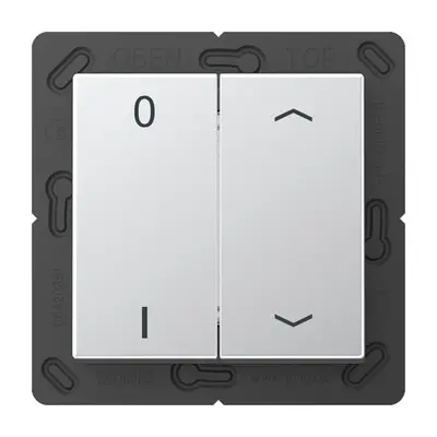 JUNG EnOcean draadloze wandzender 4-kanaals met 0-1 en pijlsymbolen A-range aluminium (ENO A 595 P01 AL)