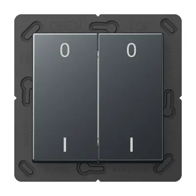 JUNG EnOcean radiografische wandzender 4-kanaals met symbolen 0-1 A-range antraciet mat (ENO A 595-01 ANM)