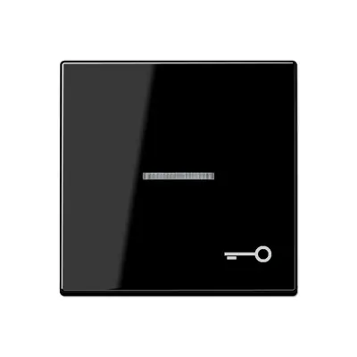 JUNG schakelwip met sleutelsymbool en controlevenster A-range zwart glans (A 590 KO5 T SW)