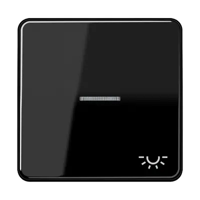 JUNG schakelwip met lichtsymbool en controlevenster CD500 zwart (CD 590 KO5L SW)