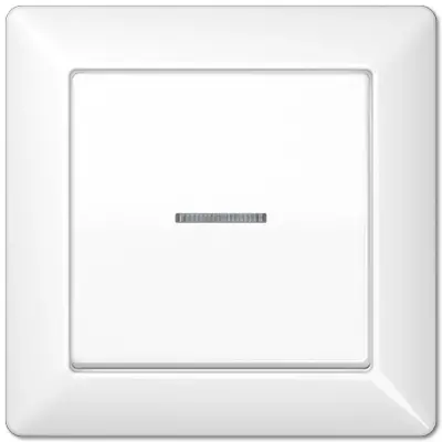 JUNG enkelvoudige schakelwip met controlevenster en afdekraam AS500 alpine wit (AS 590 KO5 WW)