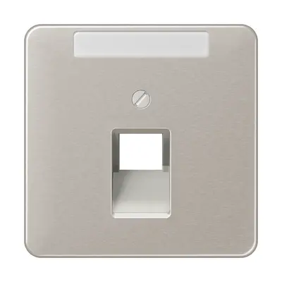 JUNG centraalplaat 1-voudig met tekstvenster tbv RJ45 wandcontactdoos CD500 platina (CD 569-1 NAUA PT)