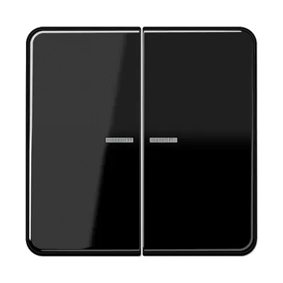 JUNG schakelwip 2-voudig met controlevenster CD500 zwart glans (CD 595 KO5 SW)
