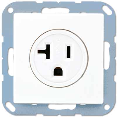 JUNG wandcontactdoos US NEMA systeem 20A met schroefklemmen A-range alpine wit (A 521-20 WW)