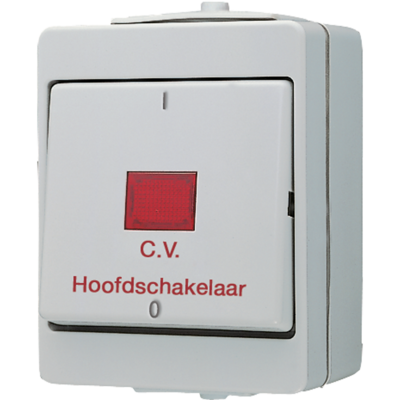 JUNG 3-polige schakelaar met controleverlichting opbouw IP44 WG600 (603 EHW)